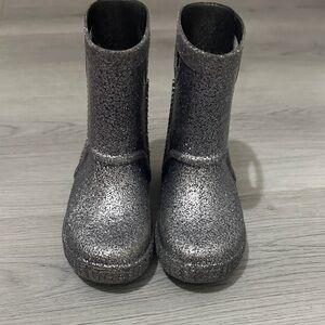 UGG Kids Glittery Black Rain Boots